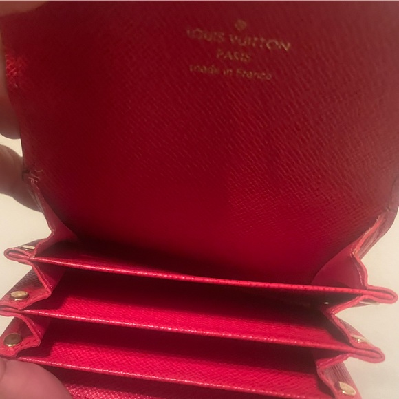 Louis Vuitton, compact accordion wallet LV canvas, print with red - Picture 9 of 13